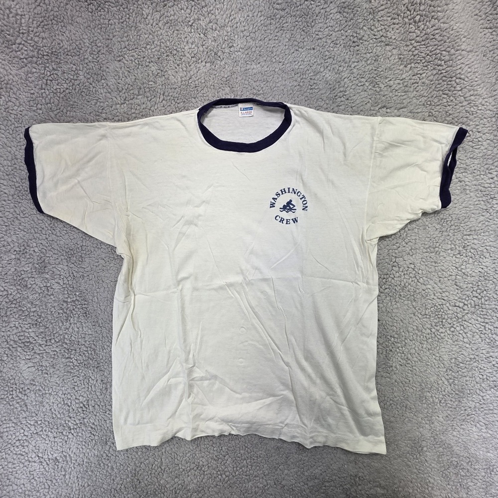 1970s‎ Champion University of Washington Blue Ringer CREW T-shirt Single Stitch